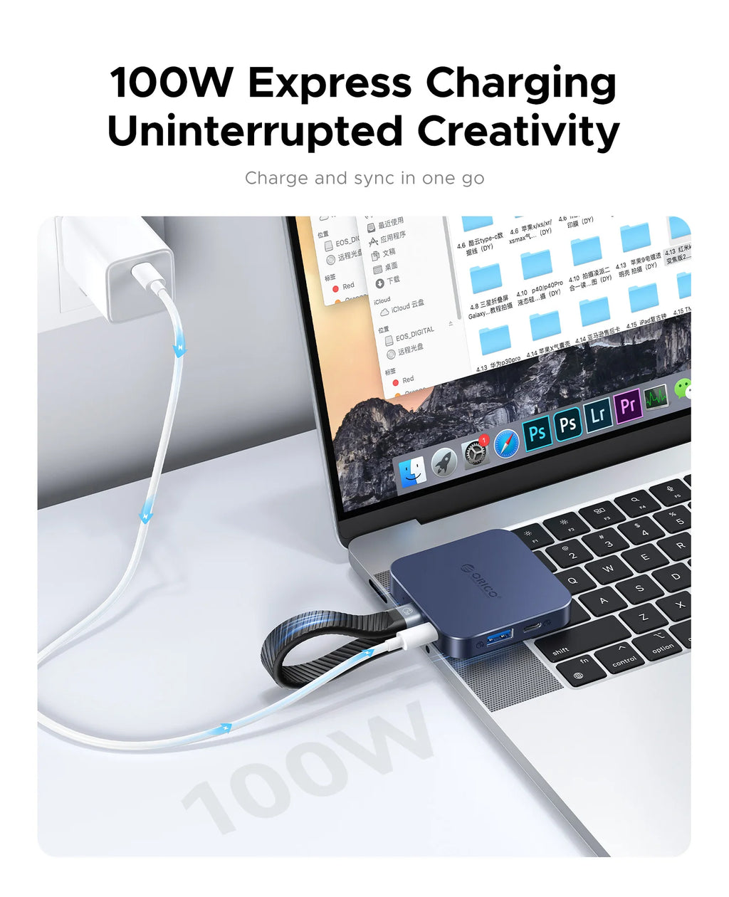 ORICO Magnetic M.2 2230 NVMe SSD Enclosure USB-C 10Gbps, HDMI 4K60, SD/TF, 100W PD