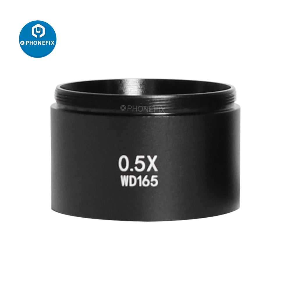 WD165 0.5X 0.7X 1.0X 2.0X Auxiliary Objective Lens Microscope Barlow Lens Objective For Trinocular Stereo Zoom Microscope Camera