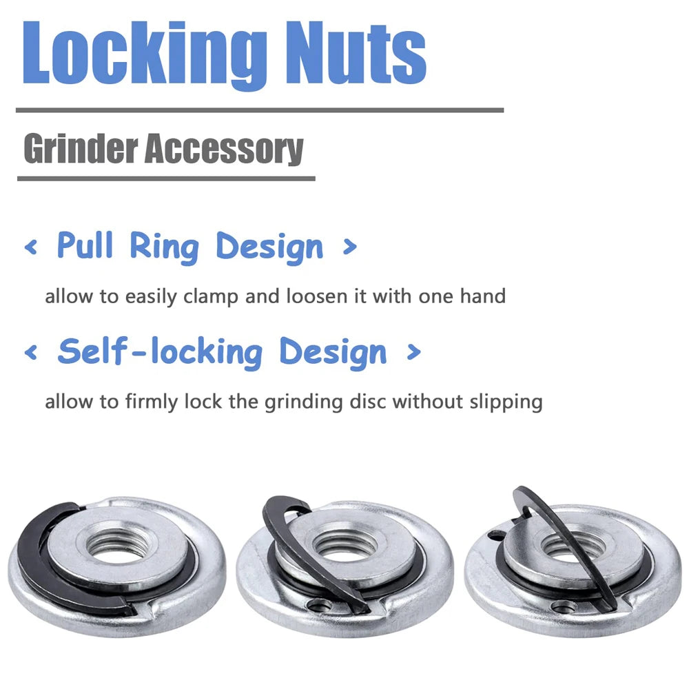 Quick Release Angle Grinder Locking Nuts M14 Angle Grinder Flange Nut Replacment Lock Nuts for Angle Grinder with M14 Spindle