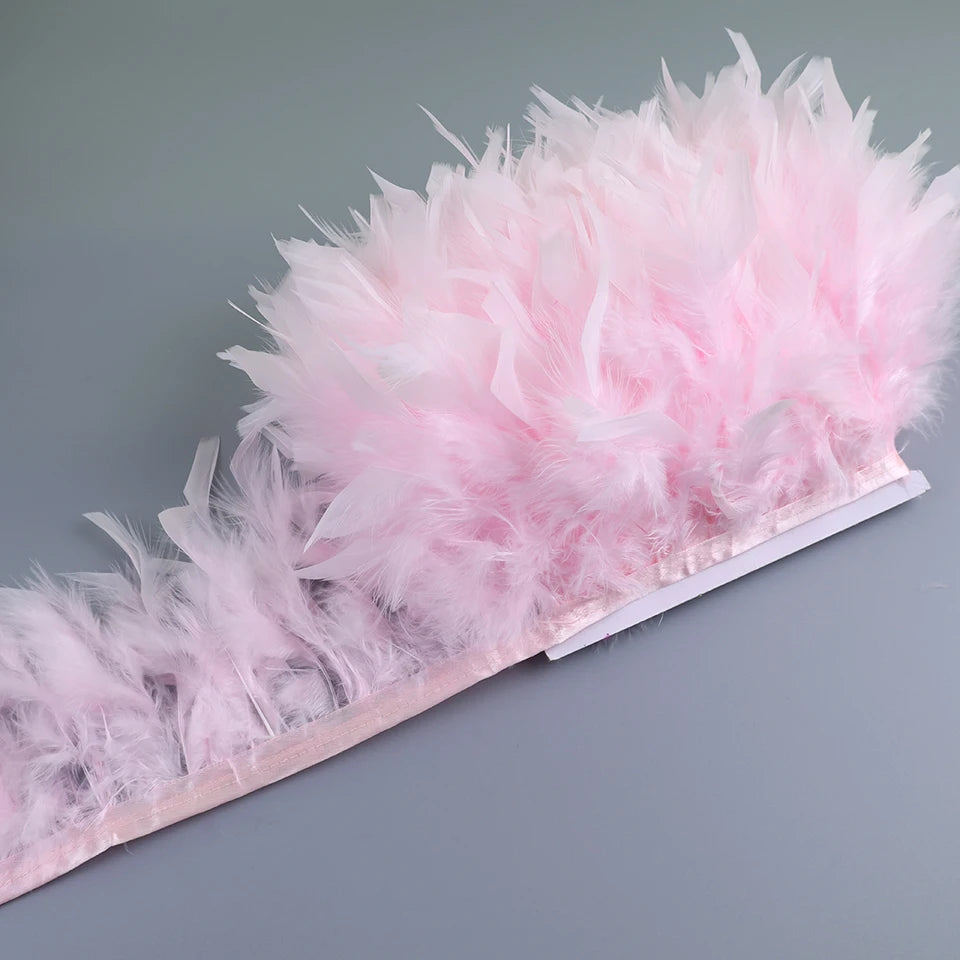 10-15cm Marabou Feathers Trim DIY Wedding Turkey Feather Ribbon Crafts Sewing Clothing Party Plume Handmade Home Decor