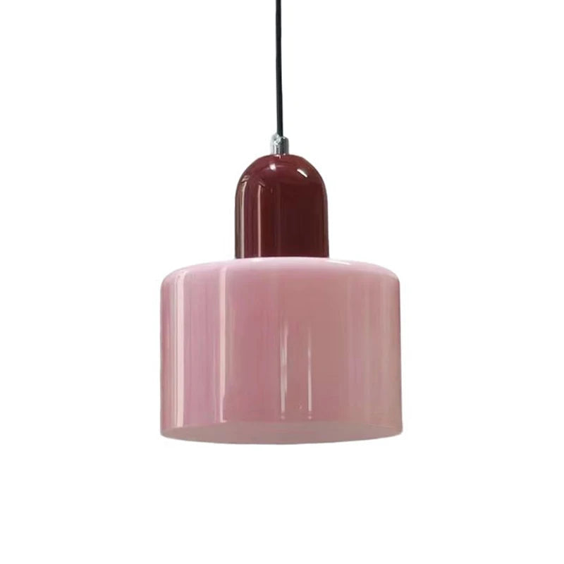 Glass pendant light chandelier, E27 socket, 1.9m cord, 90-260V, white shade