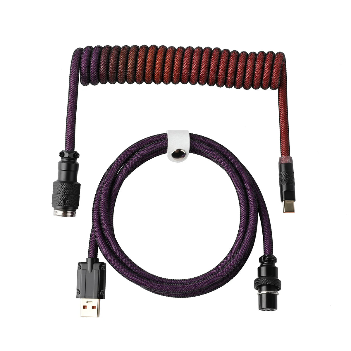 EPOMAKER Mix Pro Coiled USB-C Keyboard Cable 1.5m Double Sleeved, Detachable 4-Pin Aviator