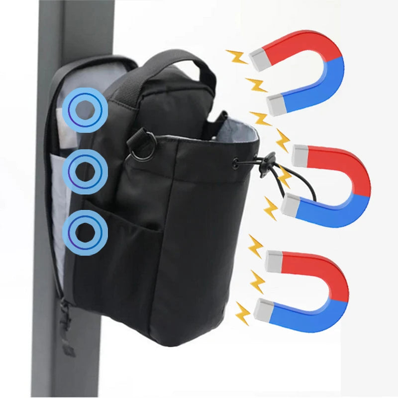 Magnetic Gym Bag Large Capacity Magnetic Carrier Bag With Phone Pocket Portable Gym Water Bottle Pouch Gym Accessories Organizer