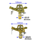 1/2 3/4 inch Metal Pulsating Sprinkler 360 Degree Rocker Arm Rotating Lawn Watering Sprinklers  for Garden Irrigation System 1pc