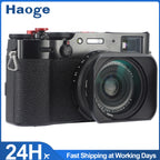 Haoge LH-X200B Square Metal Lens Hood with 49mm Adapter Ring for Fujifilm Fuji X100VI X100V X100F X100T X100S X70  Camera