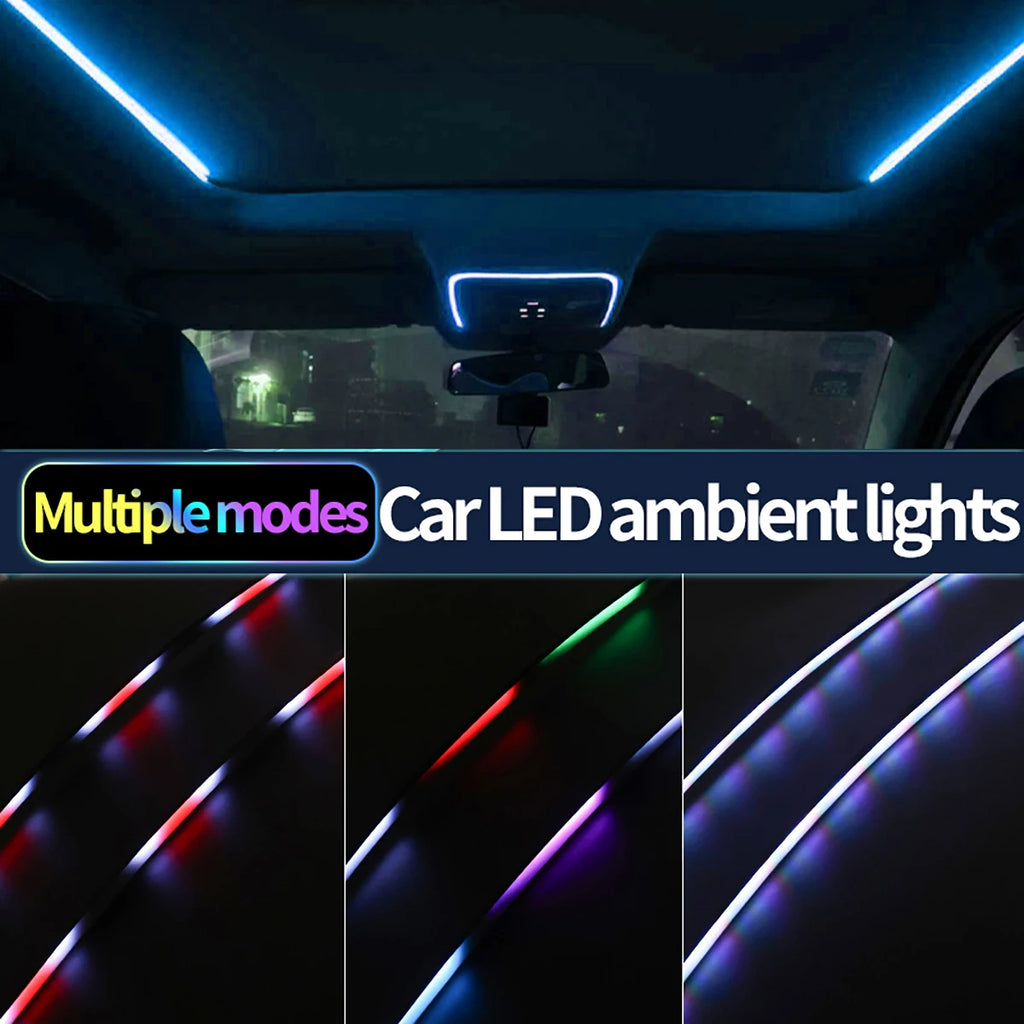 150cm Car Sunroof Ambient Lights LED Skylight Symphony RGB Interior Wide Acrylic Strip Decoration APP Control accessories 12V