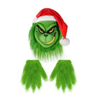 New Christmas Mask Set Halloween COSPLAY Party Props Thief Red Hat Green Mask Green Gloves