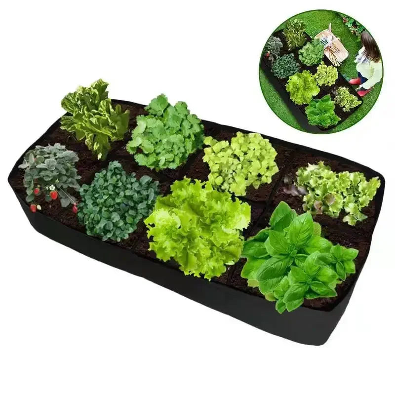 128 gallon planting bag seedling bed, multi grid flowerpot, rectangular planting bag, eight mouth seedling bed