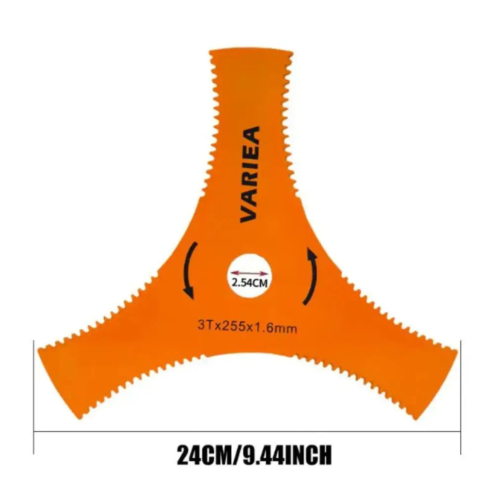 Manganese Steel 3-Tooth Lawn Mower Cutter Blade, Quenched Steel, Style A/C