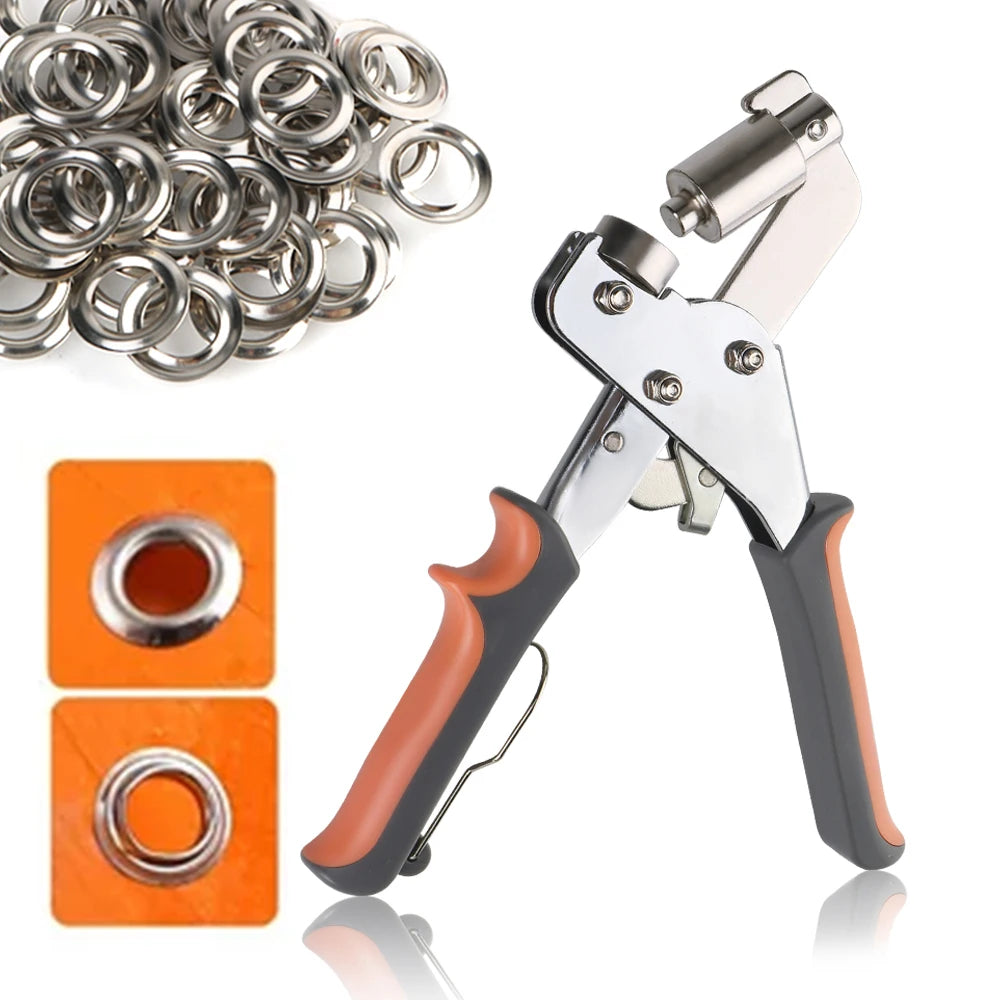 Handheld Hole Punch Eyelet Installation Tool 3/8 Inch 10mm Grommet Eyelet Plier Kit Metal Air Hole Rivet Plier
