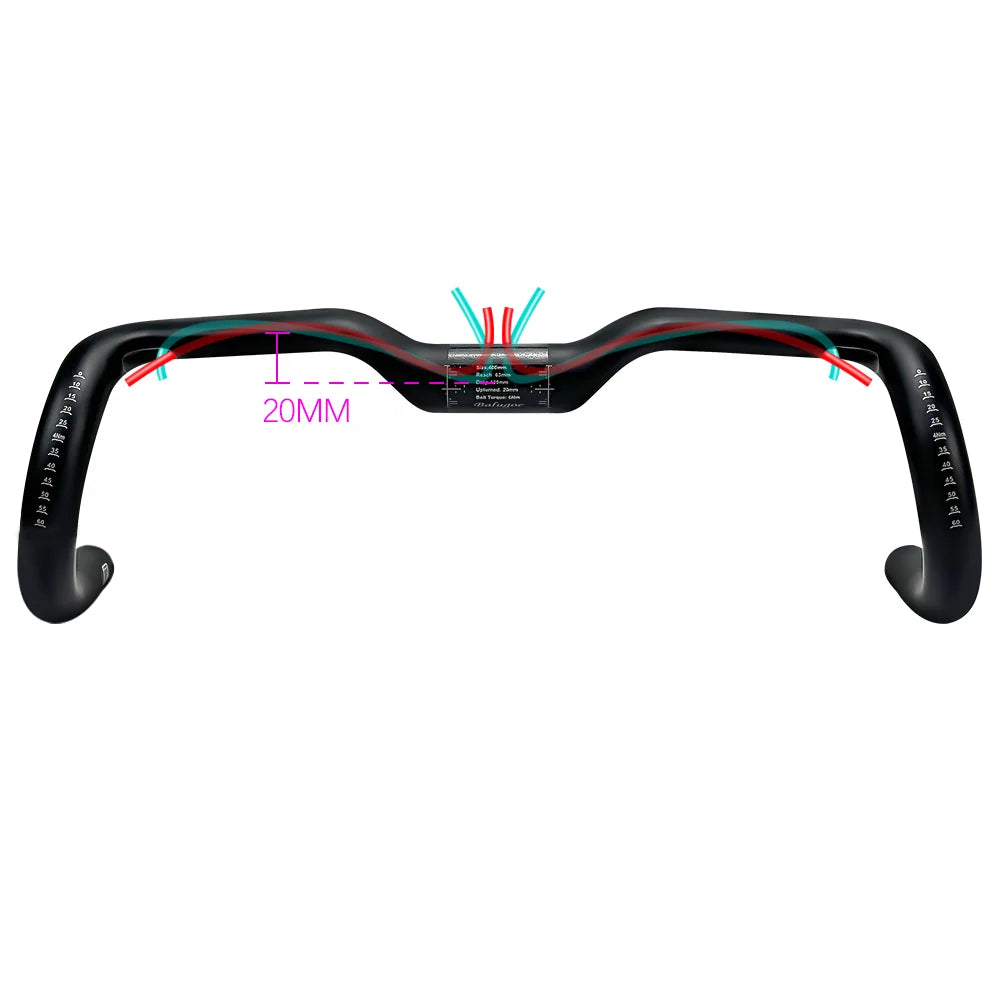 BALUGOE Bike professional competition competitive Carbon Road Bicycle Handle All internal cables Lift the 20MM handalebar UCI