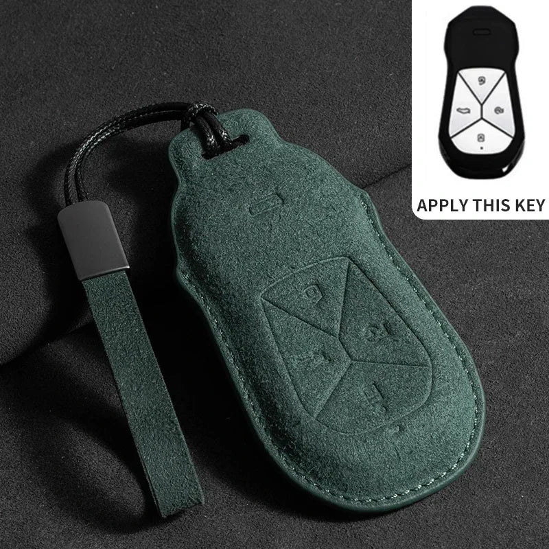 Suede Leather Car Key Case for Xiangpeng Xpeng P5 P7 G3 G6 G9  X2 N5 F30 H93 X9 2019 2020 2021 2022 2023 Remote Fob Shell Case