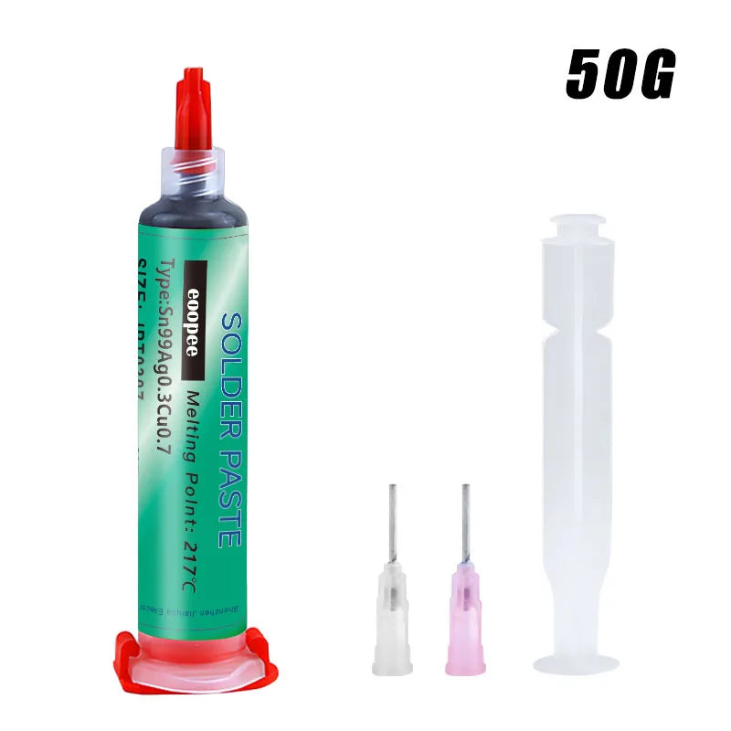 Sn99Ag0.3Cu0.7 Lead Free Solder Paste Needle Tube for PCB/BGA/SMD Soldering USB Socket Repair Tin Welding Solder Paste 20-38um
