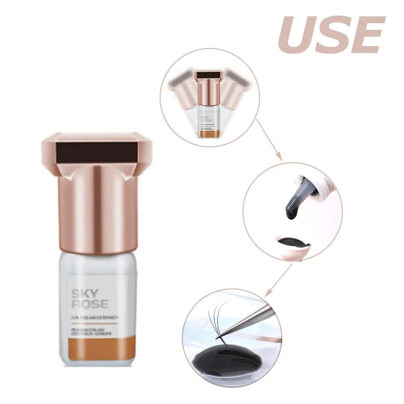 5/10PCS 5ml Sky Rose Glue Strong Fast Drying Eyelash Extensions Glue Korea Professional Lash Adhesive Retention 7 Weeks
