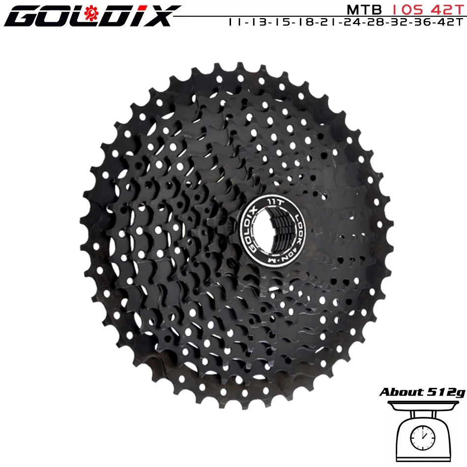 GOLDIX Black MTB Cassete 8/9/10/11/12 Speed 40/42/46/50/50T K7 8/9/10/11/12v Bicycle Freewheel Bicycle Sprocket for Shimano/SRAM