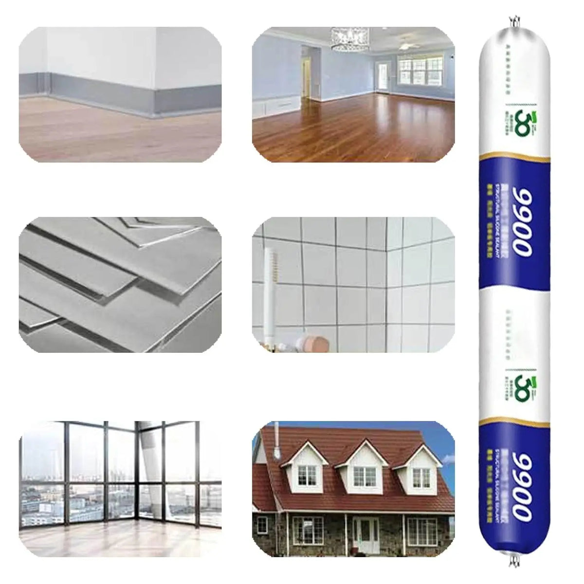 DH-9900 High Temperature Resistant Silicone Sealant for Bathroom Roof Wall Crack Waterproof Transparent Black Gray White 500ML