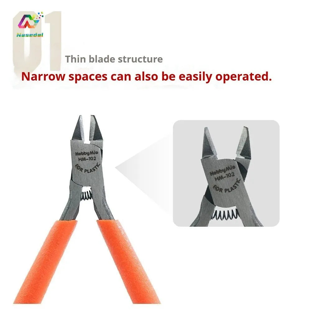 HobbyMio HM-102 Single Blade Gate Nipper High Hardness Steel Sharp Thin Edge Clean Smooth Cut No Whitening for Gundam Model Kit