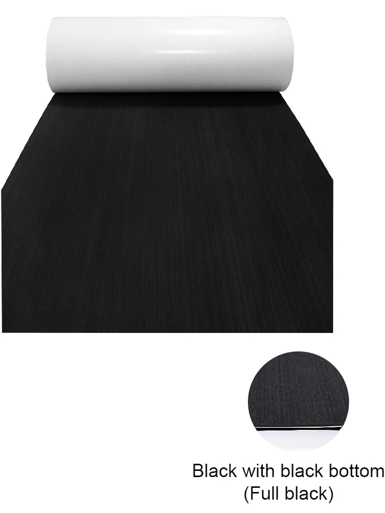 2400x450x6mm EVA Foam Faux Teak Boat Decking Mat Black Deck Sheet Yacht Flooring Anti Skid Self Adhesive Vehicle Pad CNC DIY