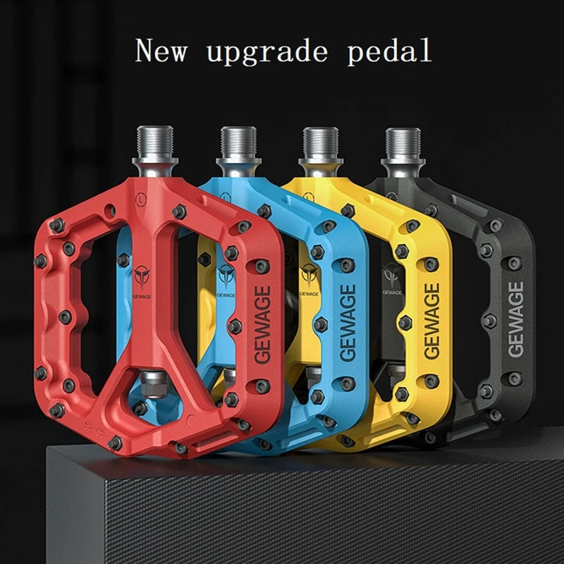 GEWAGE Ultralight Seal Bearings Bicycle Bike Pedals Cycling Nylon Road Bmx Mtb Pedals Flat Platform Bicycle Accessories,Yellow