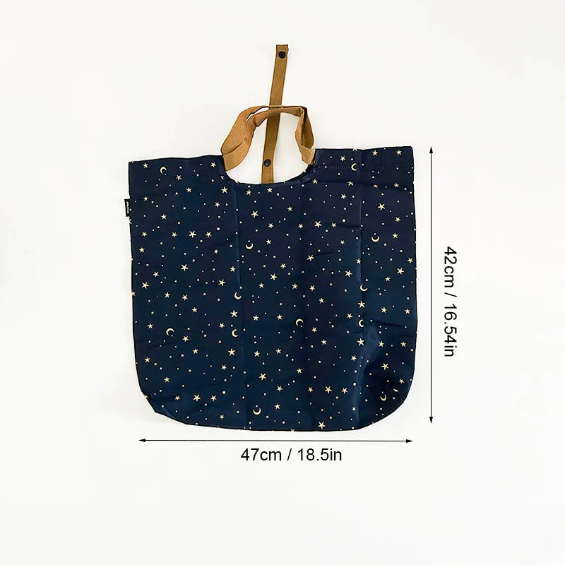 16L Large Capacity Japanese Style Casual Handbag Folding Supermarket Shopper Bag Lovely Travel Accessory