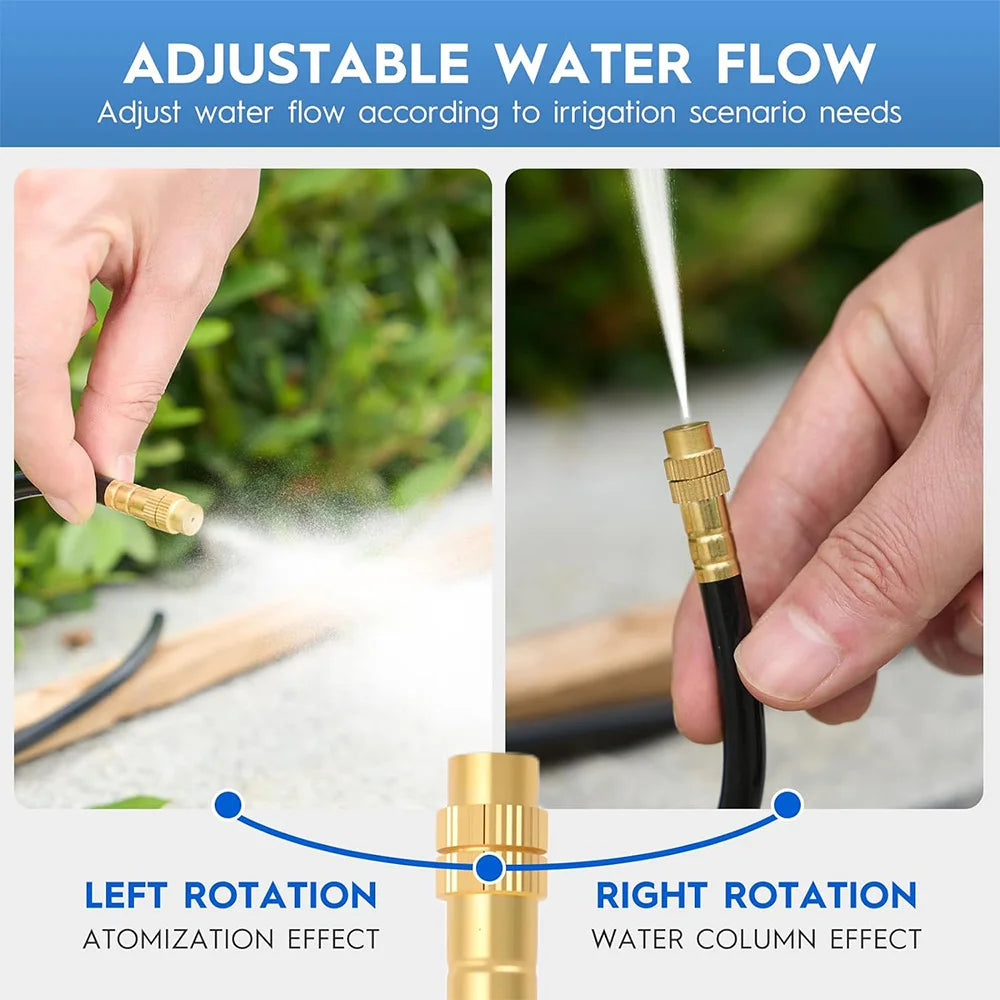 360° Free-bend Misting Nozzle Adjustable Atomizer Sprayer Outdoor Watering Kits Garden Programmable Timer Misting Cooling System