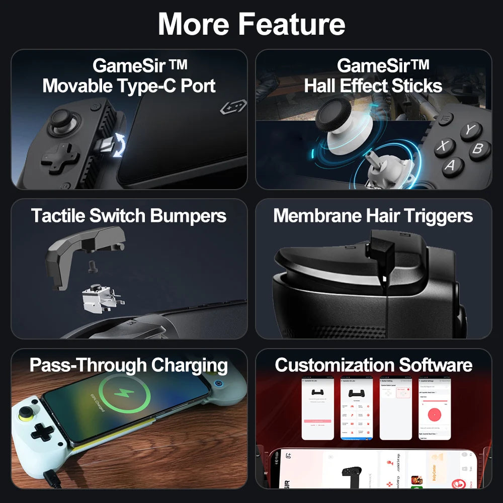 Mobile Game Controller 1pcs Stretchable Handle For IOS & Android Type-C Gaming Peripheral Games Controller for X5 Lite