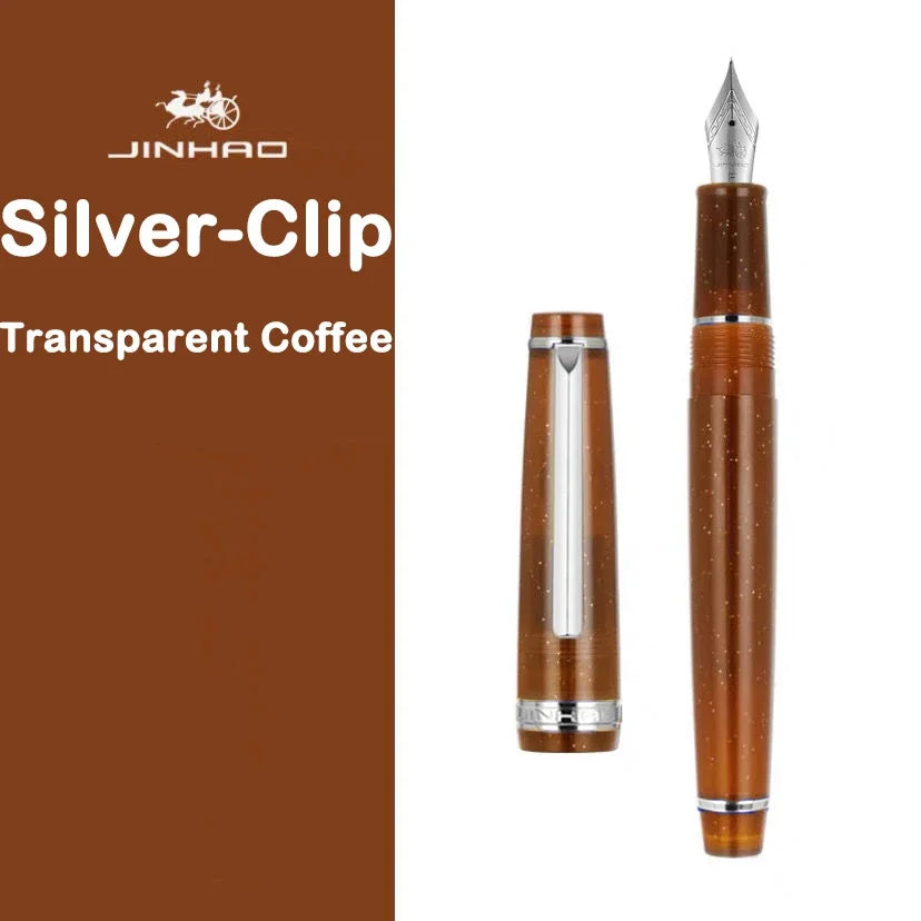 JINHAO 82 Fountain Pen Spin Silver Clip EF F M Nib Business Office School Supplies Ink Pens Korean Stationery Pens for Writing