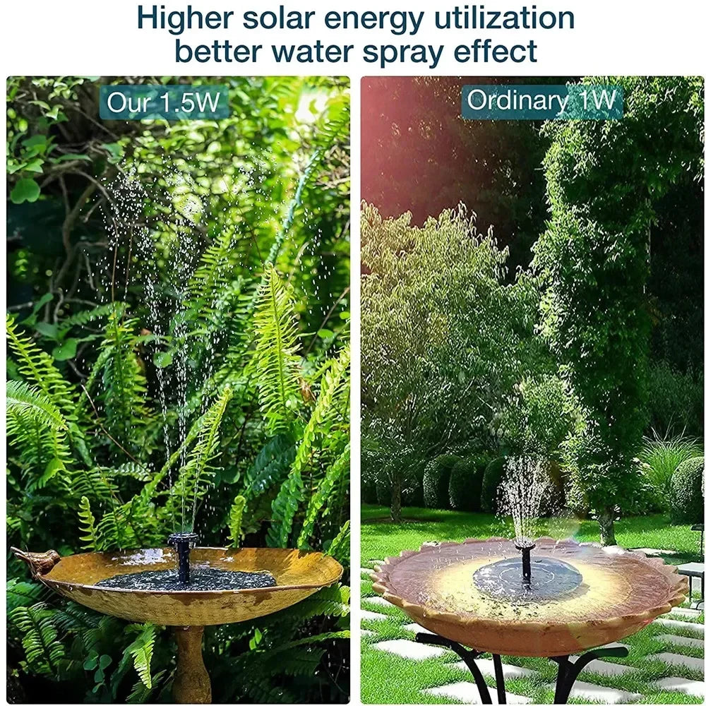 Solar Floating Water Fountain Pump with 8 Nozzles, 13cm/16cm/18cm for Bird Bath Pond