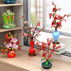 Flower Bouquet Plum Blossom Peach Blossom Narcissus Bonsai Potted Plant Building Blocks Model Home Decoration Toy For Kids Gift﻿