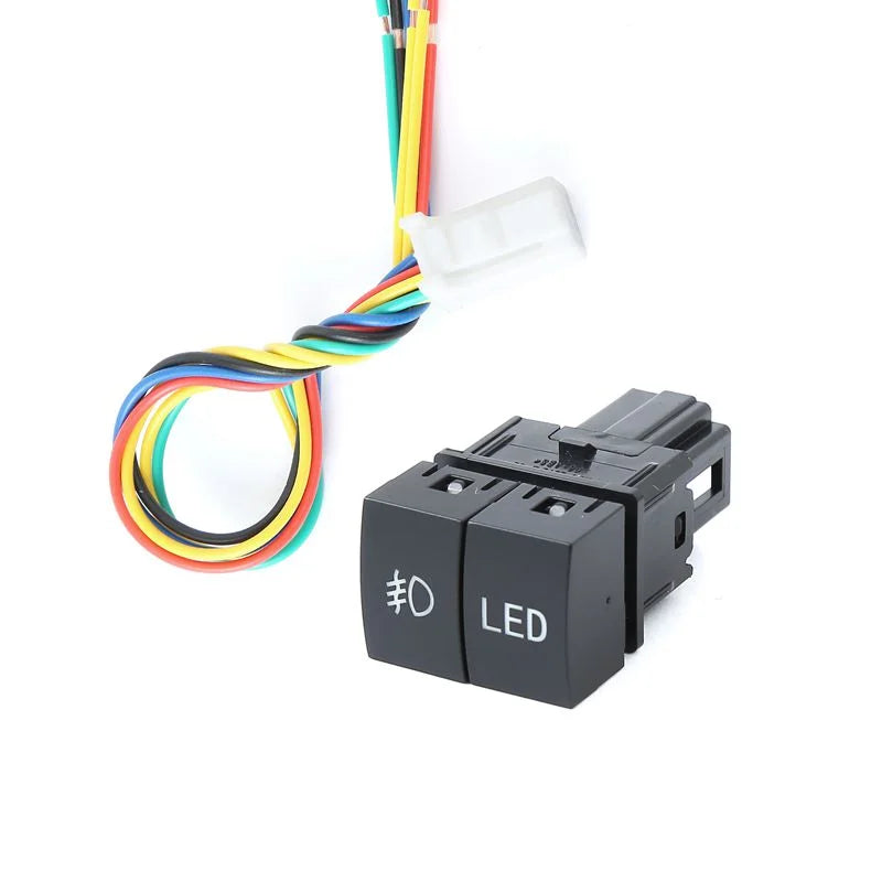 1 PC Green LED Car Dual Switch Fog Lights Radar Power Supply LED DRL Headlight On Off Switch Button Fit for Nissan X-TRAIL 2023