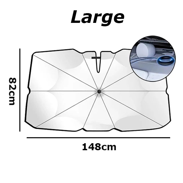 Car Windshield Sun Shade Umbrella Portable Car Parasol With Pull Ring Umbrella Handle Summer Uv Refletive Covers