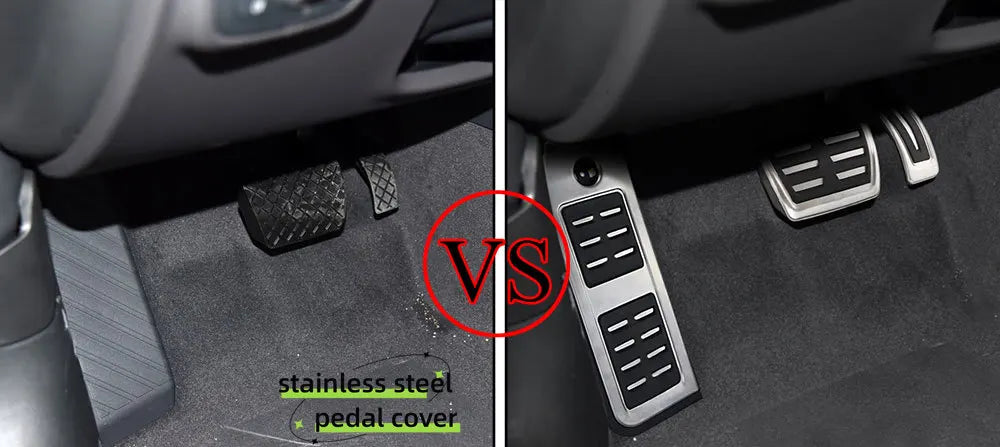 Audi Q5 FY 2018-2022 LHD Stainless Steel Pedal Covers Set, AT/MT with Foot Rest