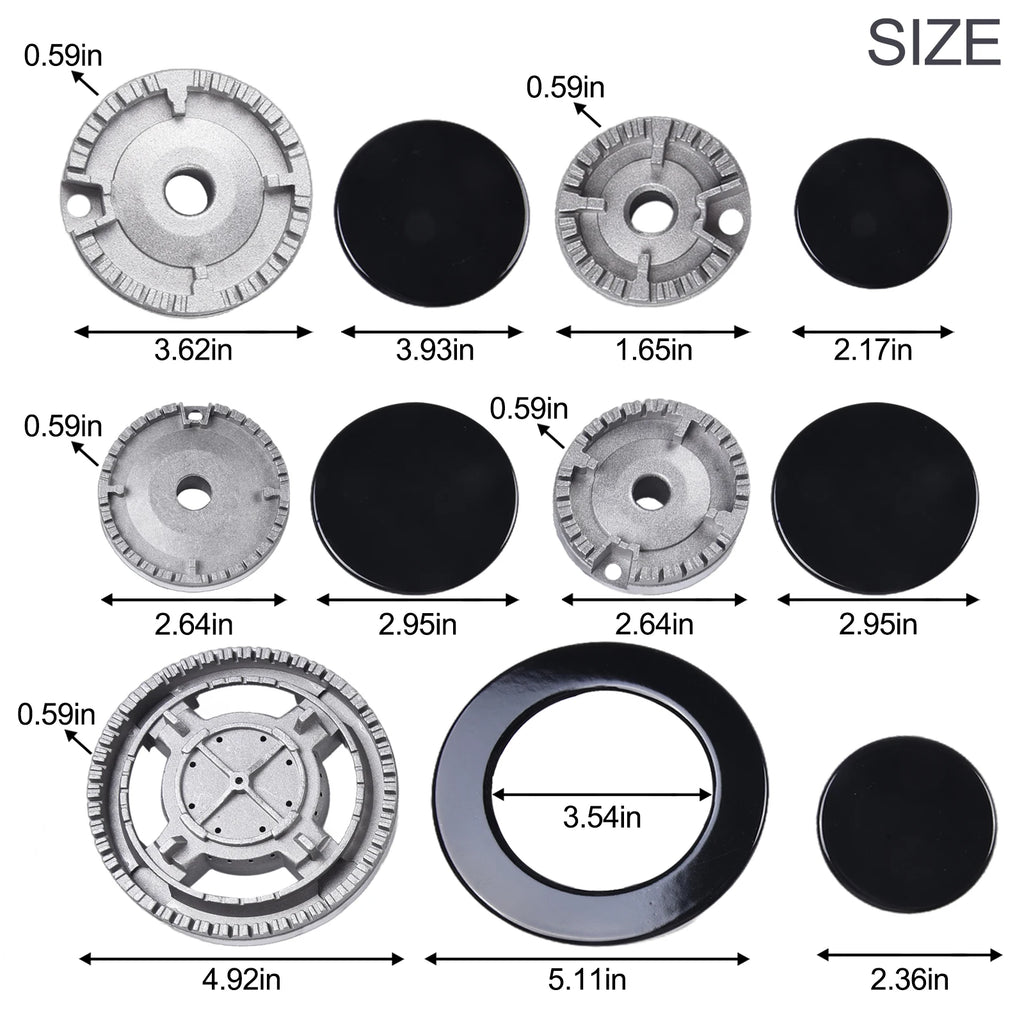 1 Set Cooker Hat Set Stove Lid Upgraded Oven Gas Hob Burner Crown Flame Cap Fits Most Gas Stove Burners Kitchen accessories