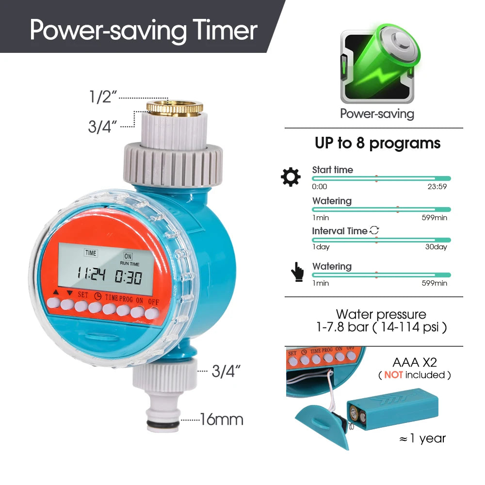 Popular Solar Power Water Timer Irrigation Solenoid Valve Controller Waterproof Power-saving Timer Irrigation Controller System