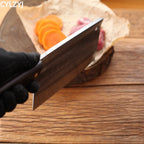 Chinese chopping knife, 7.8mm thick handmade forged butcher bone cleaver, durable hard blade