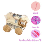 20cm White Plush Doll with Big Eyes, Embroidered Stuffed Toy (Doll or Clothes Options)