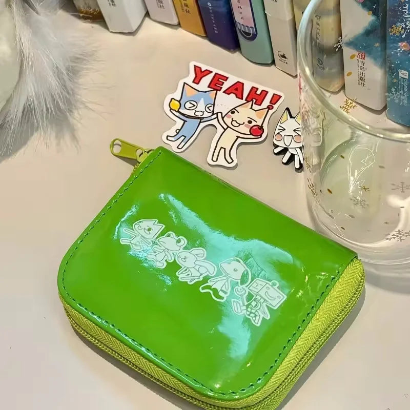 Kawaii Toro Cat Classic Coin Purse Inoue Toro Card Bag Short Wallet Storage Bag Anime Peripheral Id Set Storage Bag Girl Wallet