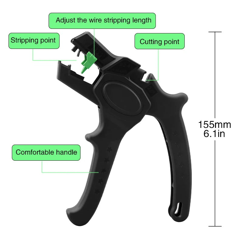 Lightweight automatic wire stripper, multi-functional stripping tool, electrician-specific high-efficiency wire stripper