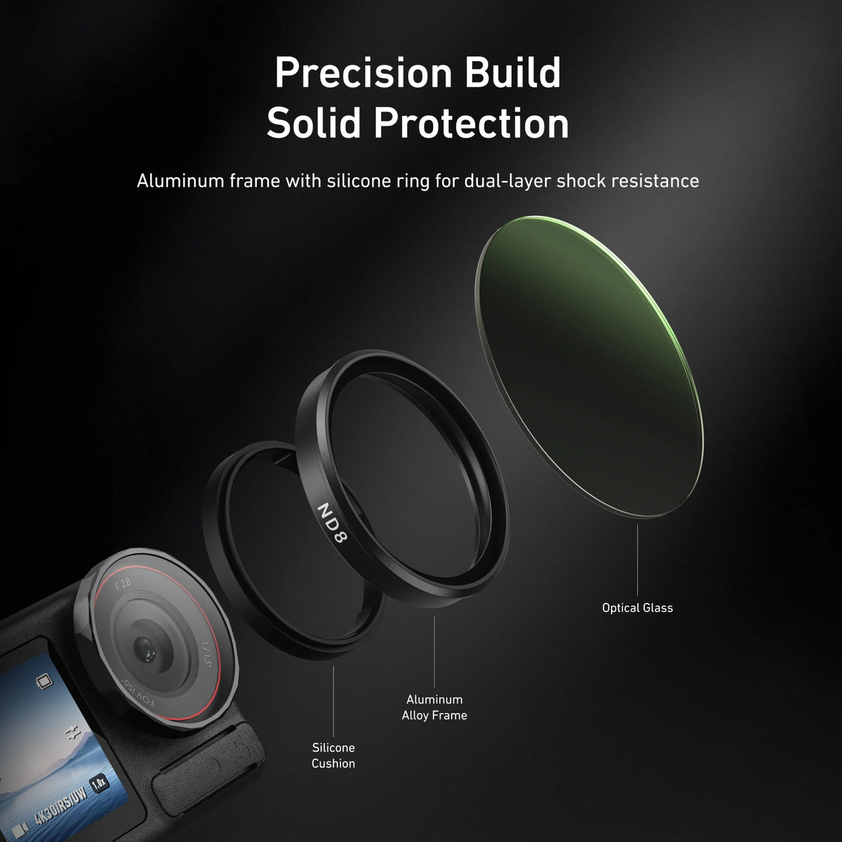 TELESIN CPL ND8 ND16 ND32 UV VND Lens Set Aluminium Alloy Frame for DJI OSMO Action 3 4 5pro CPL ND Quick Release Filter Set