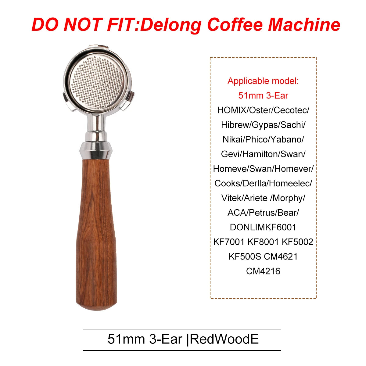51mm Coffee Bottomless Portafilter With Filter Basket For Homix H11 Oster Cecotec Hibrew Espresso Machine Handle Cafe Tools