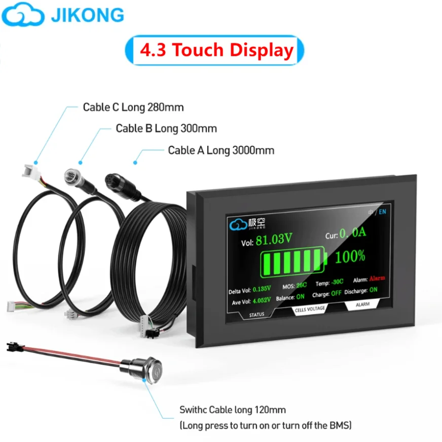 JIKONG BMS 3.2 inch Screen Display for JIKONG all BMS Accessories Intelligent Battery Level Indicator JK BMS 3.2 LCD Monitor