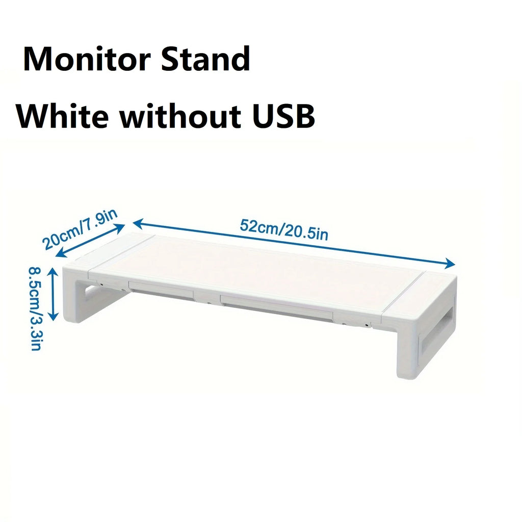 Monitor Stand Riser, With Foldable, Height Adjustable Computer Stand, Desk Shelf Riser with Storage Drawer &Tablet Phone