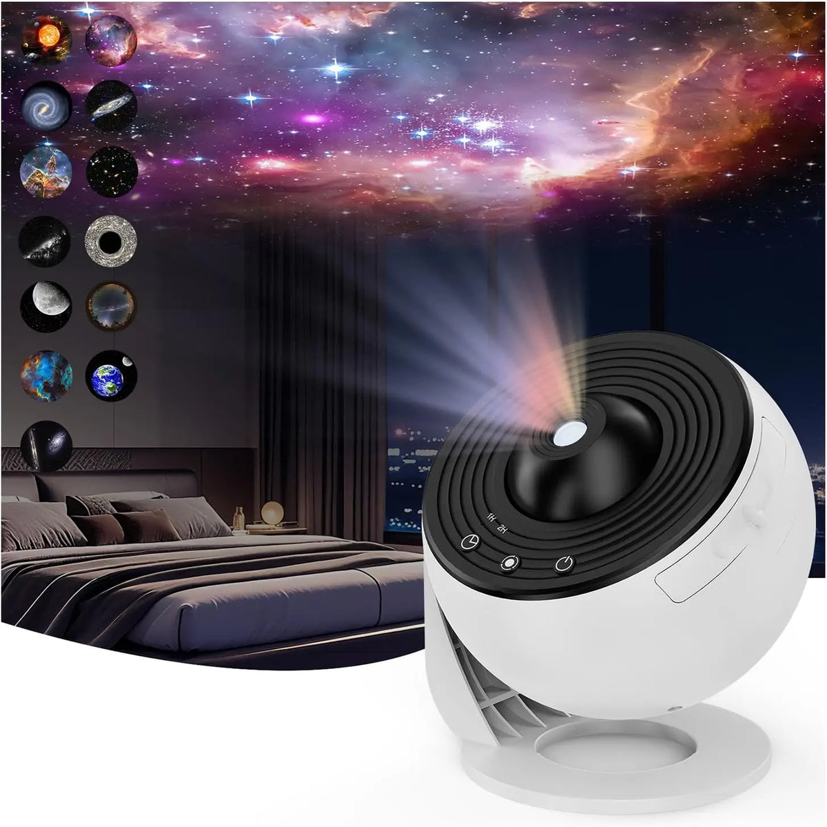 Galaxy Star Projector Night Light Planetarium with Remote, Bluetooth, Black