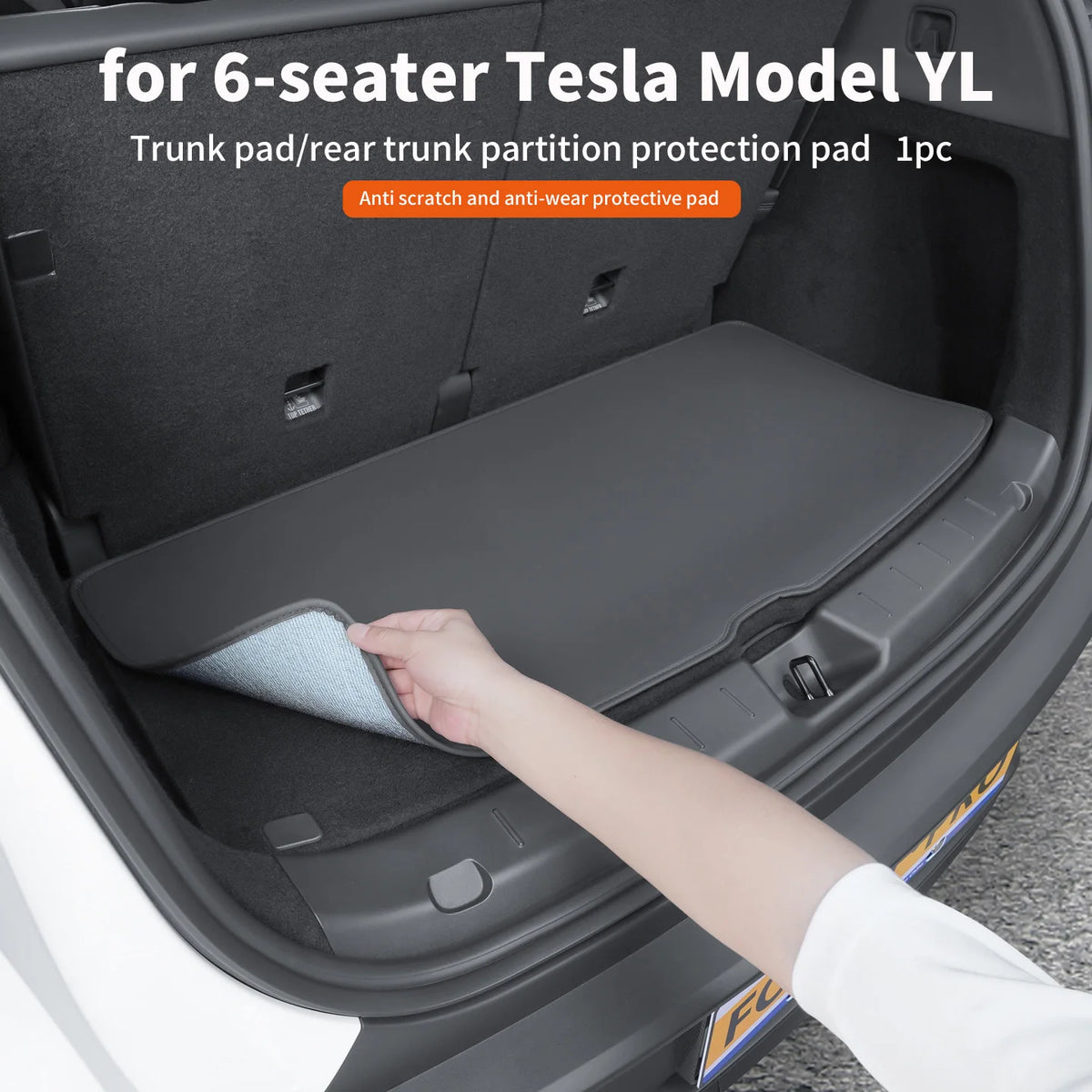 For 2026 6-seater Tesla Model YL trunk mat, Model Y L rear trunk partition protection mat, anti-wear and scratch protection, 1pc