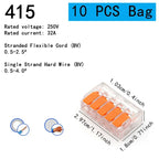 Quick connector, DIY wire connector (28-12 AWG), 2/3/4/5 ports, plug-in electrical connection terminal, mini cable terminal
