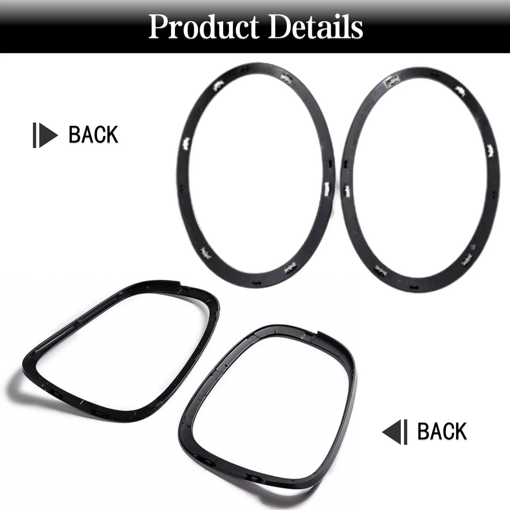 Headlamp Bezel Tail Light Trim Ring Glossy Black for Mini Cooper F55 F56 F57 with Installation Tool