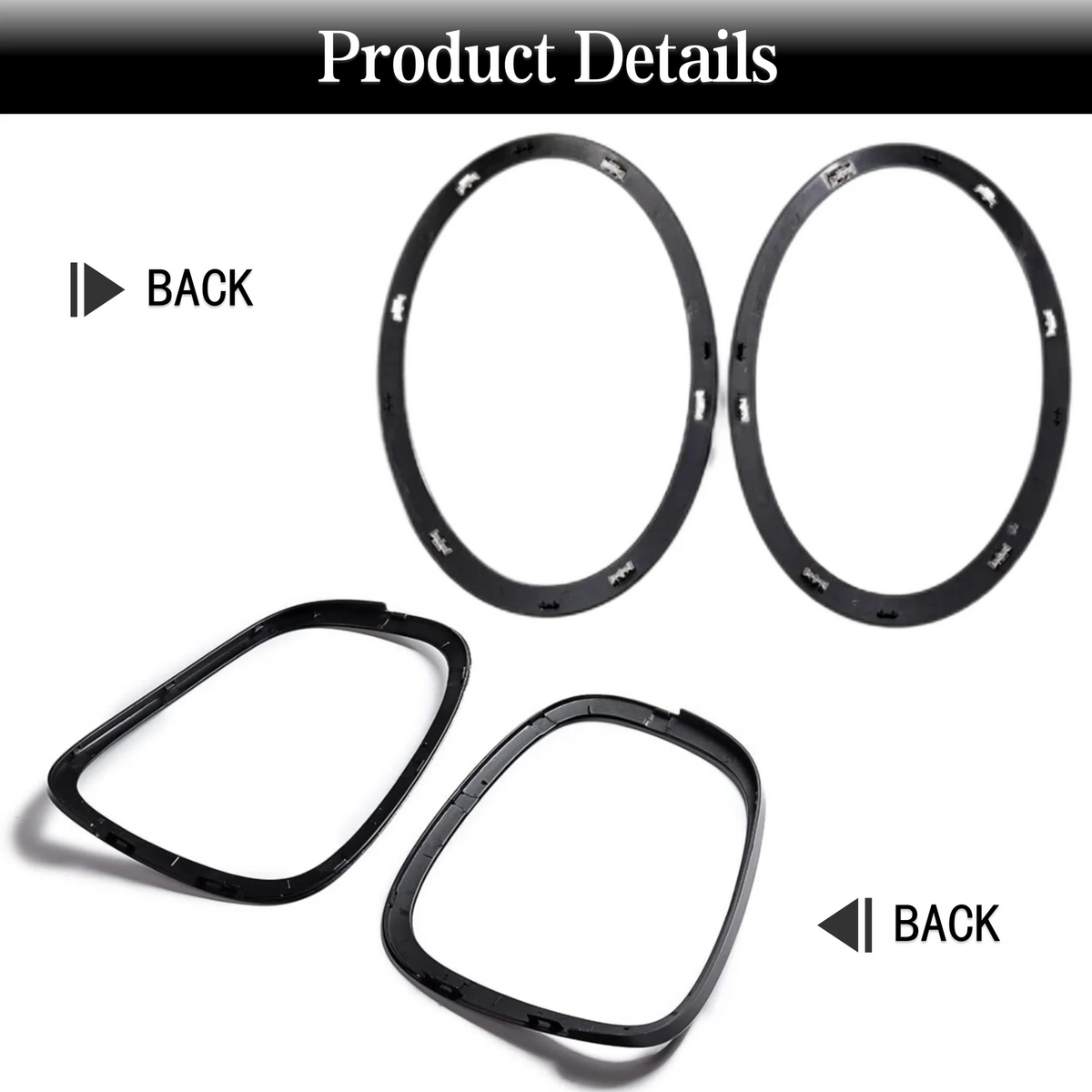 Headlamp Bezel Tail Light Trim Ring Glossy Black for Mini Cooper F55 F56 F57 with Installation Tool
