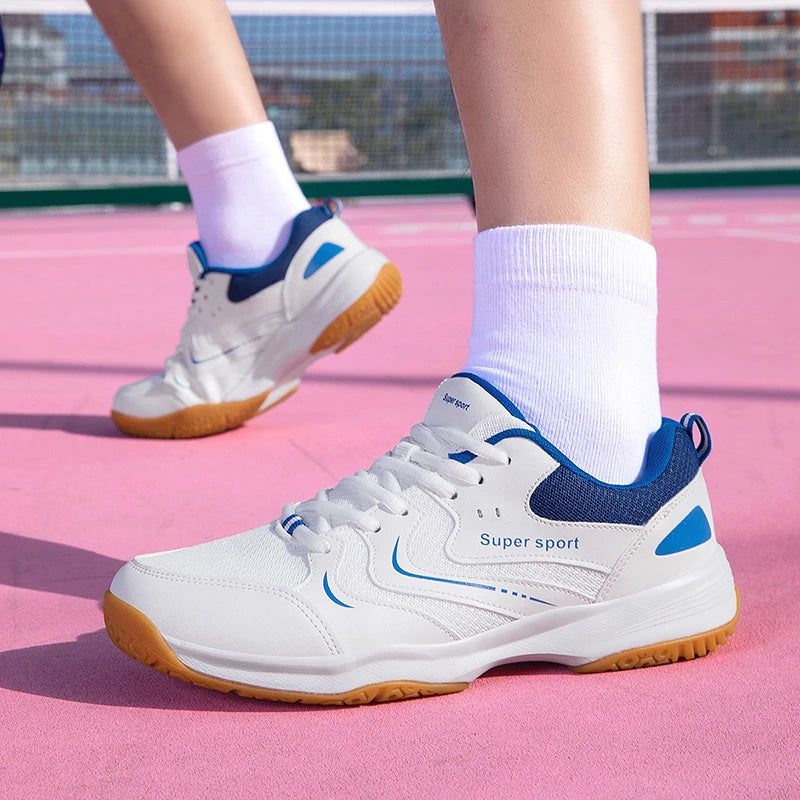 Badminton Shoes Unisex Non-Slip Shock-Absorbing Breathable Training Shoes, Blue 36-46