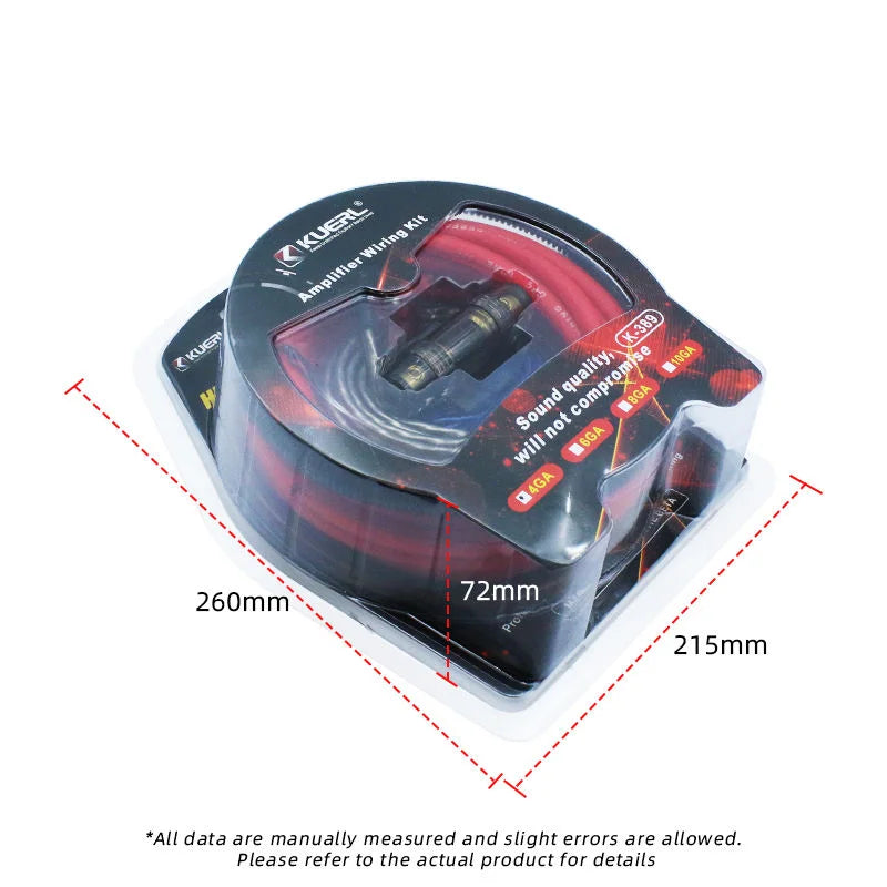 4/6/8/10 GA Car Amplifier Wiring Kit Car Amplifier Cable Set 60Amp Fuse Holder Set Subwoofer Modification Connection Cable Kit