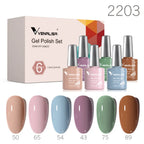 6/12pcs/Set Venalisa Gel Nail Polish VIP Kit Charming Neon Color Gel Pink Natural Color Series Rubber Gel Great Coverage Lacquer